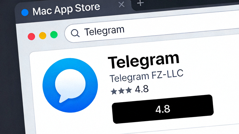 Mac App Store中搜索Telegram应用的界面截图