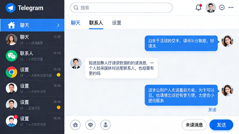 Telegram重启后显示为完整简体中文界面的主窗口截图